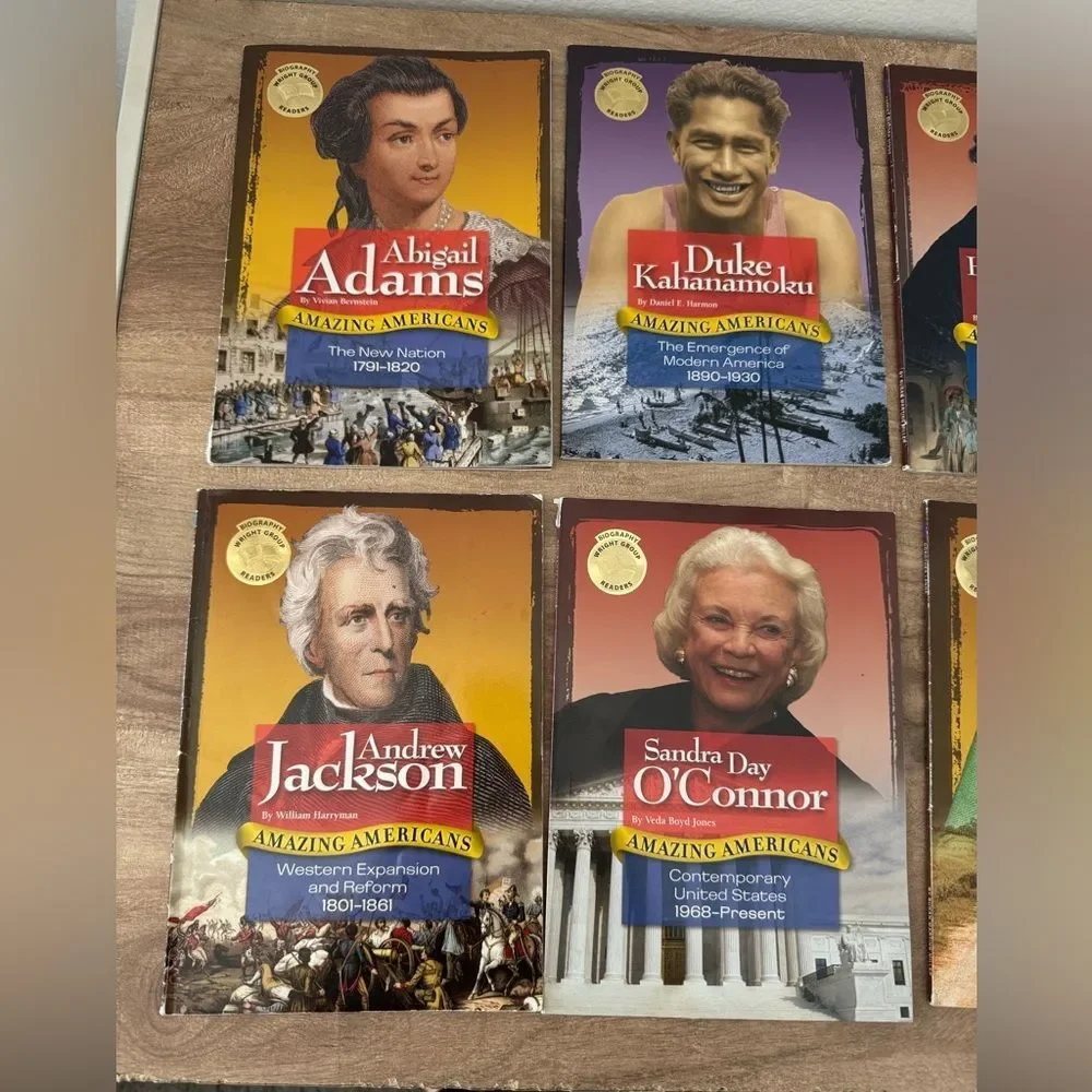 Lot Of 8 Amazing Americans Biography Books Wright Group Readers Home School Lear